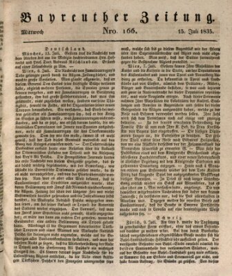 Bayreuther Zeitung Mittwoch 15. Juli 1835