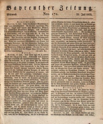 Bayreuther Zeitung Mittwoch 22. Juli 1835