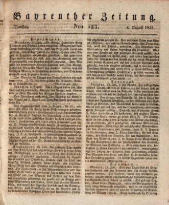 Bayreuther Zeitung Dienstag 4. August 1835
