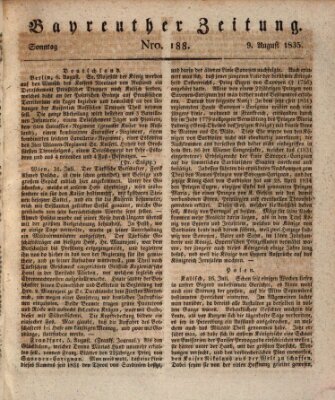 Bayreuther Zeitung Sonntag 9. August 1835