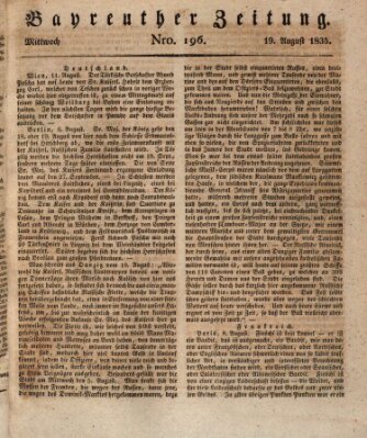 Bayreuther Zeitung Mittwoch 19. August 1835