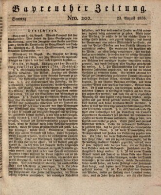 Bayreuther Zeitung Sonntag 23. August 1835