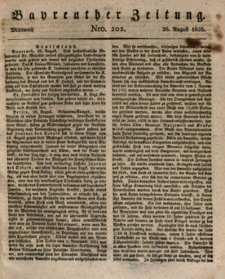 Bayreuther Zeitung Mittwoch 26. August 1835