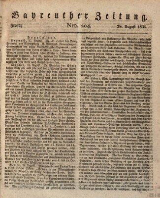 Bayreuther Zeitung Freitag 28. August 1835