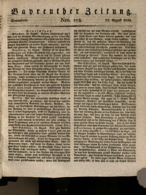 Bayreuther Zeitung Samstag 29. August 1835