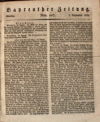 Bayreuther Zeitung Dienstag 1. September 1835