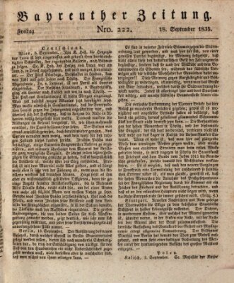 Bayreuther Zeitung Freitag 18. September 1835