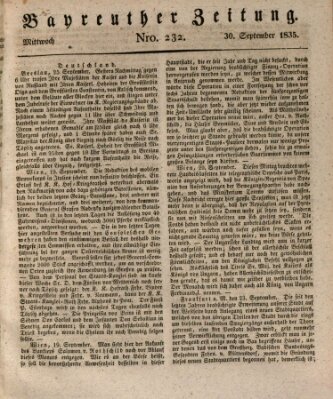 Bayreuther Zeitung Mittwoch 30. September 1835
