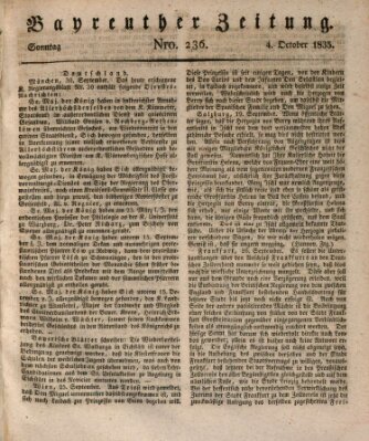 Bayreuther Zeitung Sonntag 4. Oktober 1835