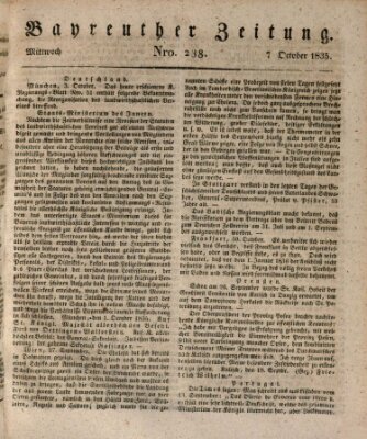 Bayreuther Zeitung Mittwoch 7. Oktober 1835