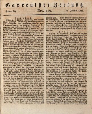 Bayreuther Zeitung Donnerstag 8. Oktober 1835