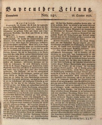 Bayreuther Zeitung Samstag 10. Oktober 1835