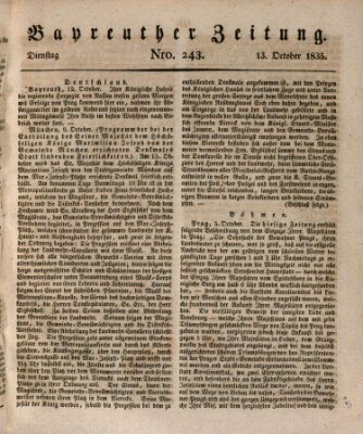 Bayreuther Zeitung Dienstag 13. Oktober 1835