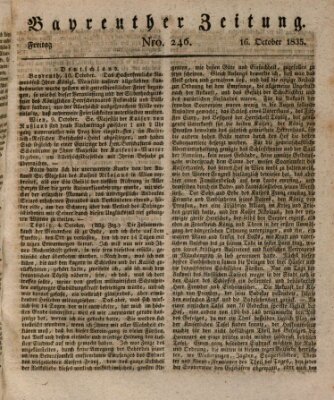 Bayreuther Zeitung Freitag 16. Oktober 1835