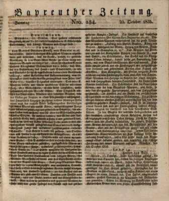 Bayreuther Zeitung Sonntag 25. Oktober 1835