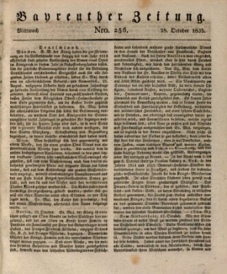 Bayreuther Zeitung Mittwoch 28. Oktober 1835