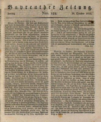 Bayreuther Zeitung Freitag 30. Oktober 1835