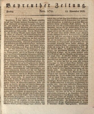 Bayreuther Zeitung Freitag 13. November 1835