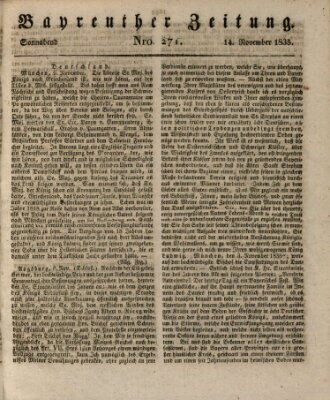 Bayreuther Zeitung Samstag 14. November 1835