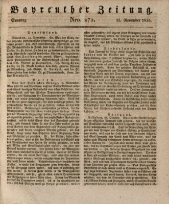 Bayreuther Zeitung Sonntag 15. November 1835