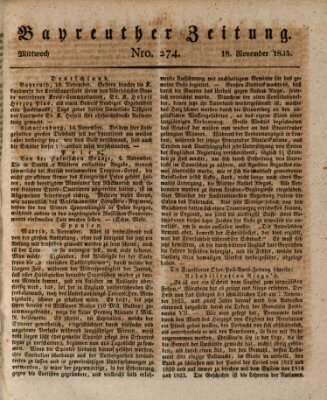 Bayreuther Zeitung Mittwoch 18. November 1835