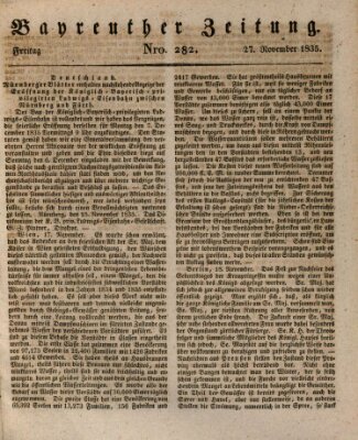 Bayreuther Zeitung Freitag 27. November 1835