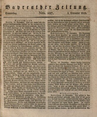 Bayreuther Zeitung Donnerstag 3. Dezember 1835