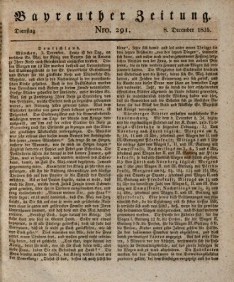 Bayreuther Zeitung Dienstag 8. Dezember 1835