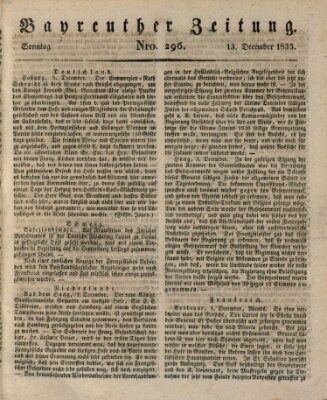 Bayreuther Zeitung Sonntag 13. Dezember 1835