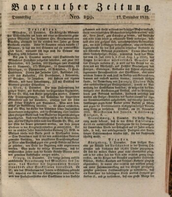 Bayreuther Zeitung Donnerstag 17. Dezember 1835