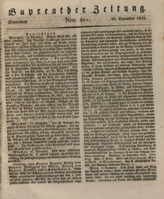 Bayreuther Zeitung Samstag 19. Dezember 1835