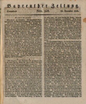 Bayreuther Zeitung Samstag 26. Dezember 1835