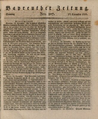 Bayreuther Zeitung Sonntag 27. Dezember 1835