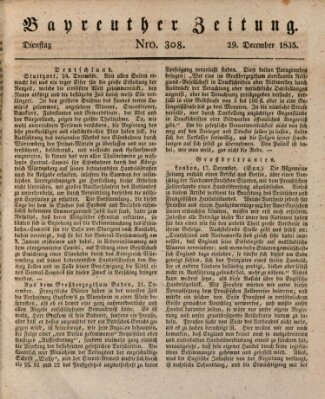 Bayreuther Zeitung Dienstag 29. Dezember 1835