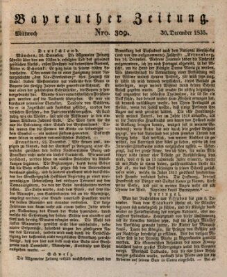 Bayreuther Zeitung Mittwoch 30. Dezember 1835