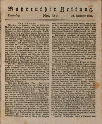 Bayreuther Zeitung Donnerstag 31. Dezember 1835