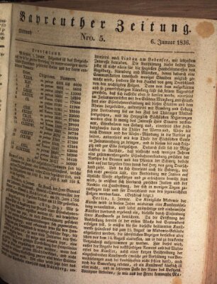 Bayreuther Zeitung Mittwoch 6. Januar 1836