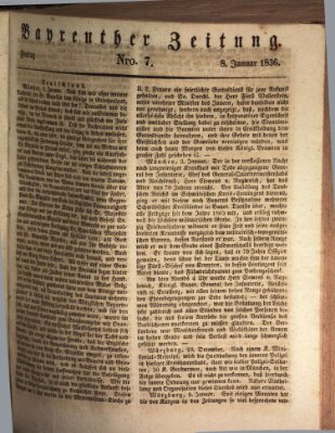 Bayreuther Zeitung Freitag 8. Januar 1836