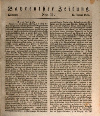 Bayreuther Zeitung Mittwoch 13. Januar 1836