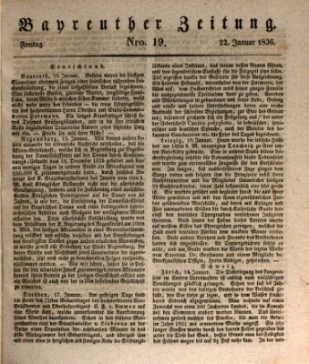 Bayreuther Zeitung Freitag 22. Januar 1836