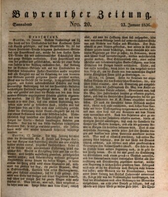 Bayreuther Zeitung Samstag 23. Januar 1836