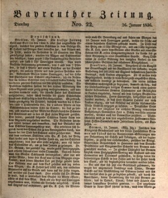 Bayreuther Zeitung Dienstag 26. Januar 1836