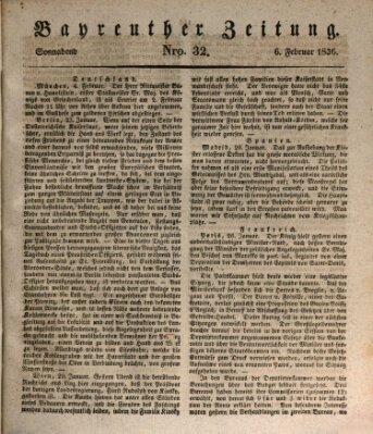 Bayreuther Zeitung Samstag 6. Februar 1836