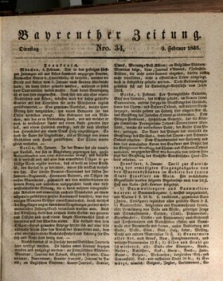 Bayreuther Zeitung Dienstag 9. Februar 1836