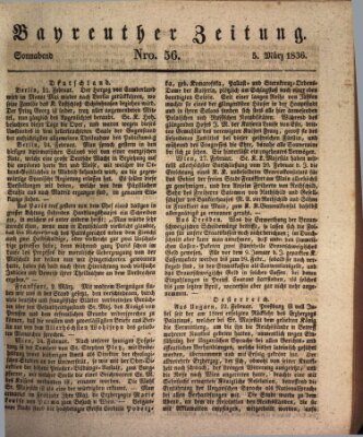 Bayreuther Zeitung Samstag 5. März 1836