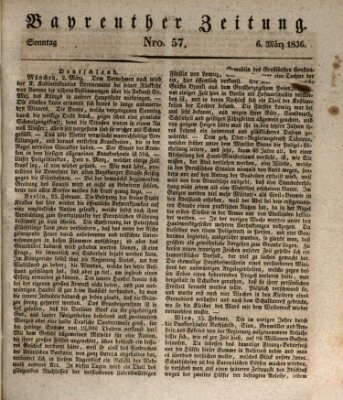 Bayreuther Zeitung Sonntag 6. März 1836