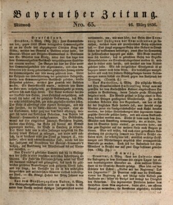 Bayreuther Zeitung Mittwoch 16. März 1836