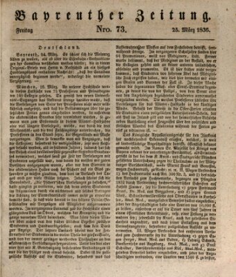 Bayreuther Zeitung Freitag 25. März 1836