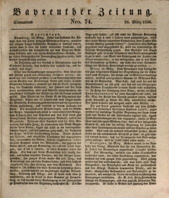 Bayreuther Zeitung Samstag 26. März 1836