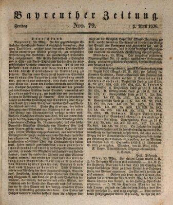 Bayreuther Zeitung Freitag 1. April 1836